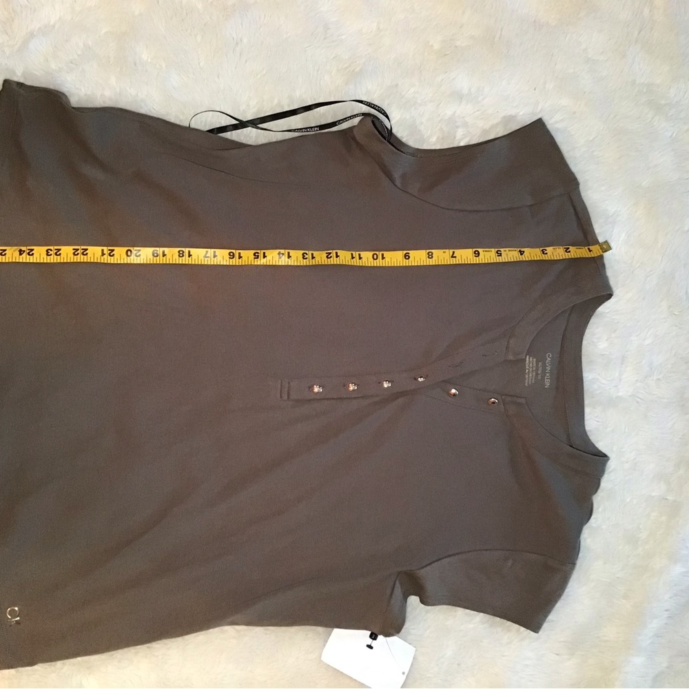 Calvin Klein army green short sleeve blouse size XL - Picture 6 of 7